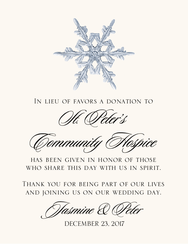 charity donation in lieu of christmas gift